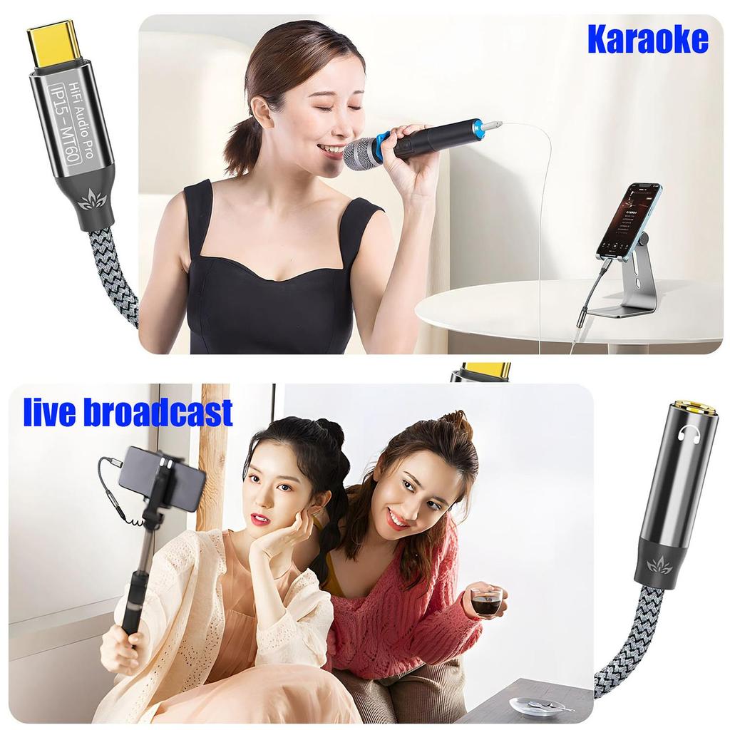 USB Type C To 3.5mm Female Headphone Jack Adapter USB C To Aux Audio Cable for IPhone15 Laptop Mate 60 Huawei Met Samsung Etc 3