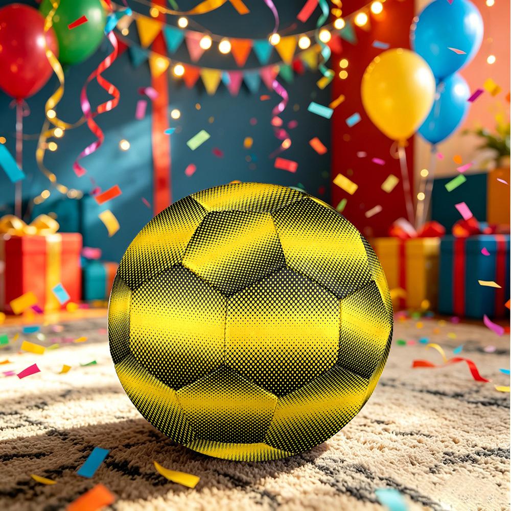 1pc Yellow Dots Size 5 Soccer Ball Professional Match Training Football Indoor &Outdoor Sports Ball Lightweight Durable C6533