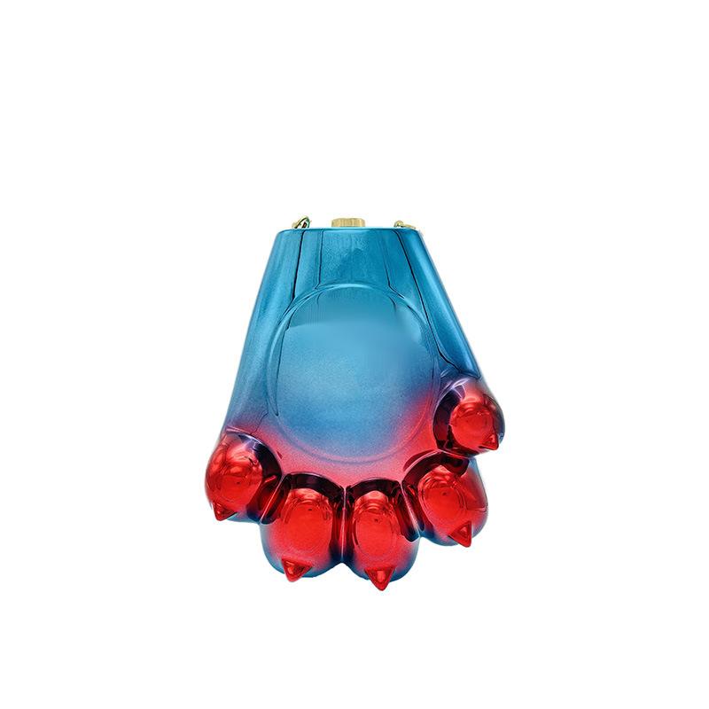 Foreign Trade Women's Bag 2025 New European and American Glossy Acrylic Bear Paw Bag Women's Chain Versatile Box Bag