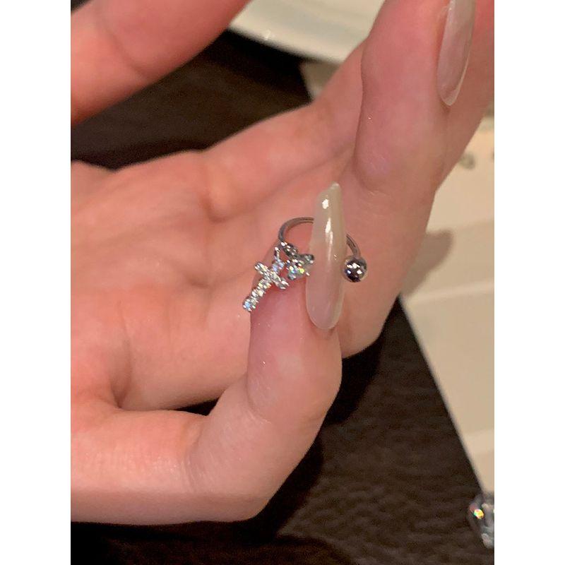 

Медицинская титановая сталь, уход за ушами, антиаллергенные U-образные кольца-подковы, серьги-гвоздики с блестящими каплями, серьги с застежкой-винтом, 0.8 Cross horseshoe loop (single)