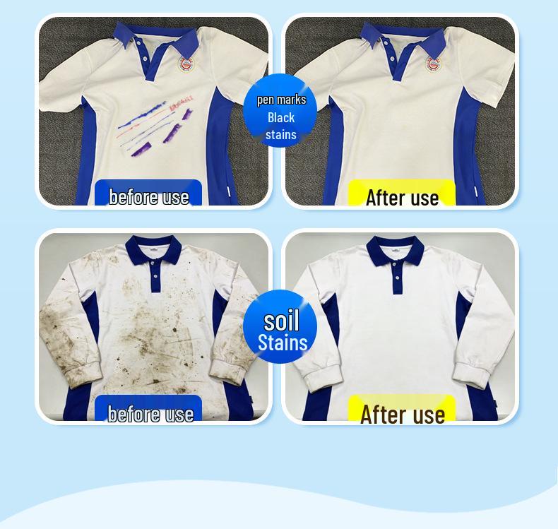 School Uniform Stain Removal Detergent: Powerful De-Yellowing & Whitening Formula for Washing Machines