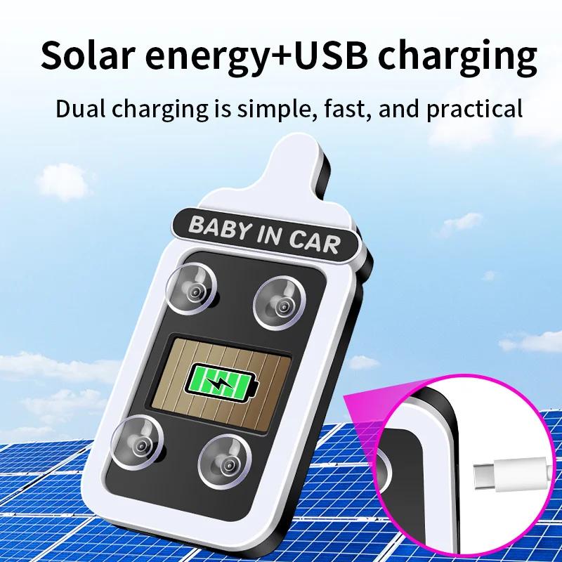5V USB & Solar Powered Window Baby In Car Sign Warning Light Wireless LED Ambient Lighting Baby Bottle Shape Neon Lamp Funny Decor Accessories