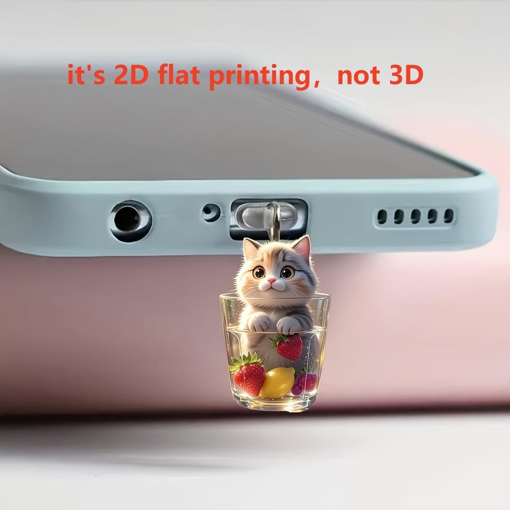 A Cat Phone Dust Plug Suitable For Iphone For Type-C Interface Dust Plug Phone Suspension Accessories Cute Cat