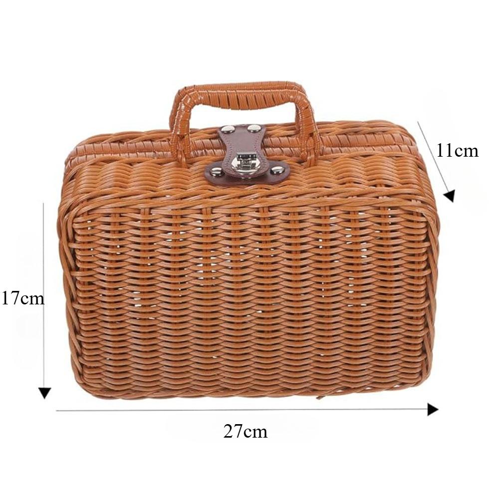 Outdoor Camping Imitation Rattan Woven Suitcase Hand Woven Storage Basket