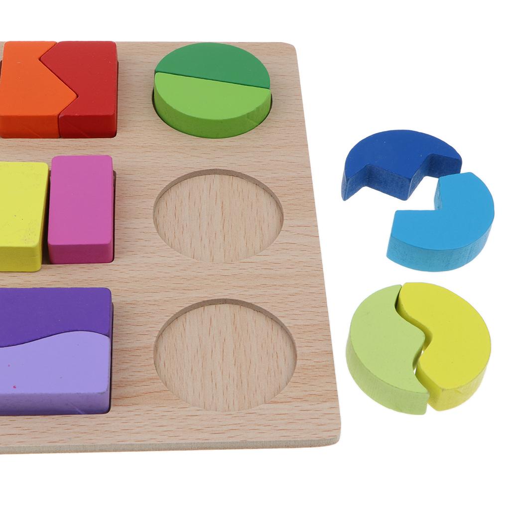 Wooden Geometry Puzzle Kids Early Educational Toy Set