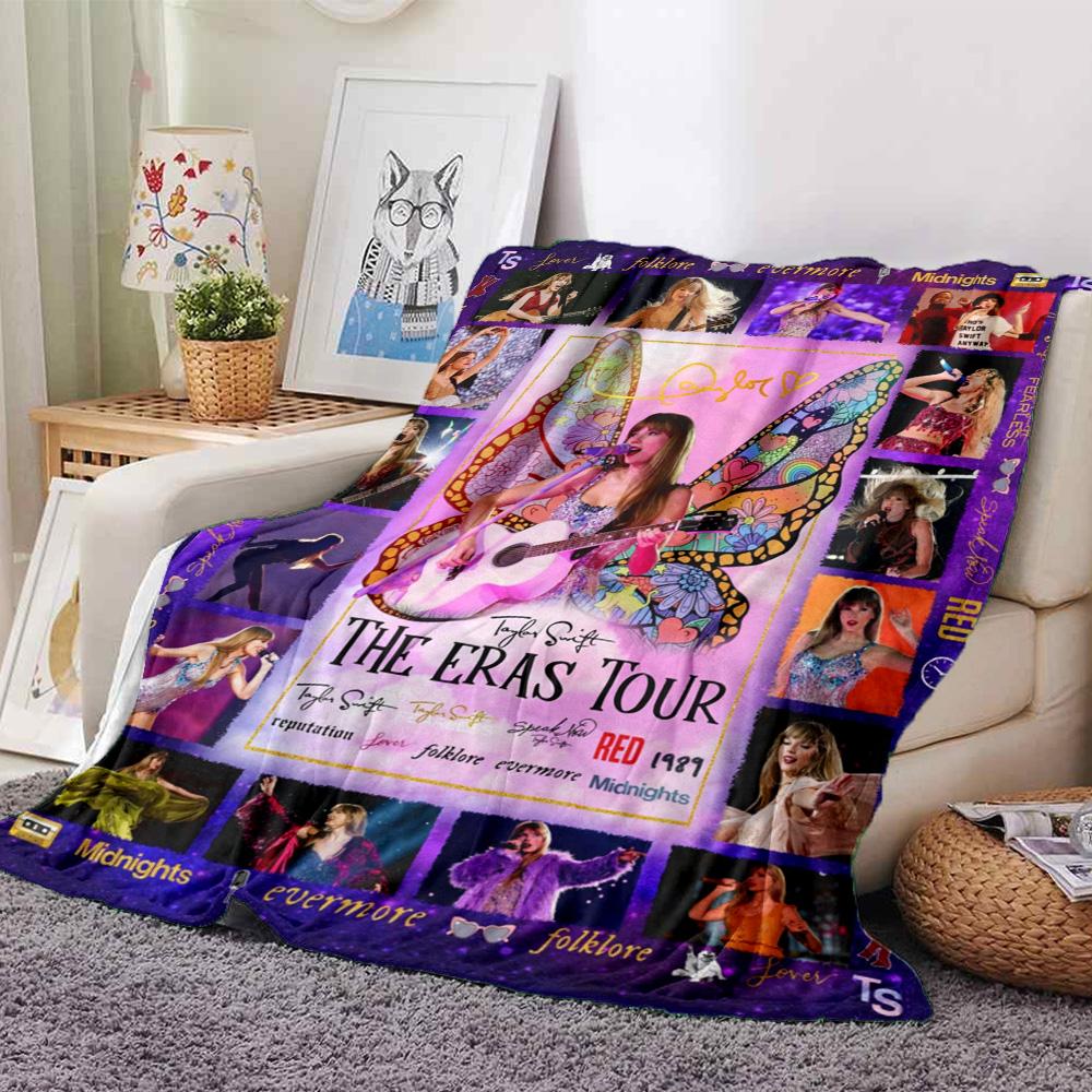 Taylor Print Flannel Blanket High Quality Warm Comfortable Cover for All Seasons Perfect for Gifts Home Decor