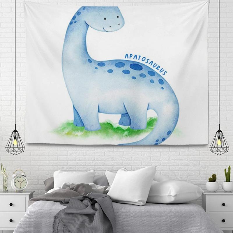 

Гобелен для гостиной в офисе с изображением динозавра из мультфильма «Тираннозавр Рекс», подвесная ткань, украшение для стен дома, гобелен 100x75cm