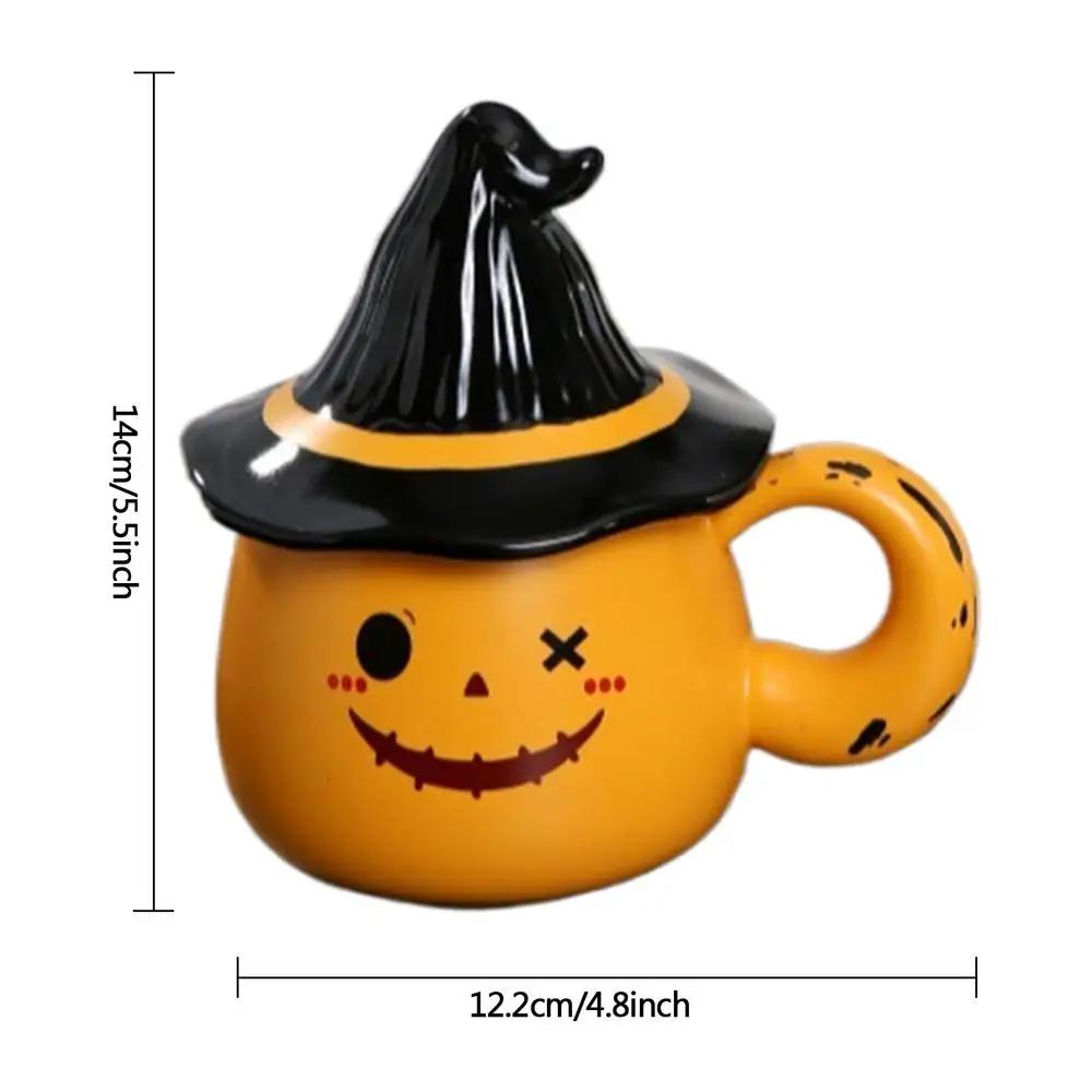 330/480ml Halloween Ghost Elf Mugs 3D Creative Cute Ghost Design with Adorable Pattern Ceramic Coffee Mug with Lid