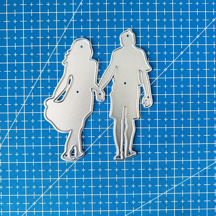 2pcs Family Members Metal Cutting Dies Stencil for DIY Scrapbooking Photo Album Embossing Paper Cards Crafts Diecuts