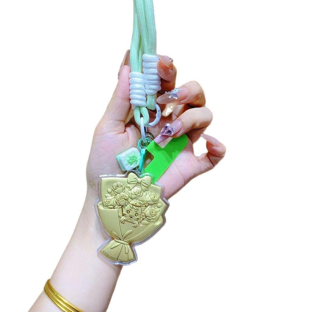 Shuibei 999 Fine Gold National Day Bouquet Pendant Key Charm