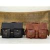 Leather Motorcycle Side Luggage Black Brown Saddle Bag Panniers Pouch (2  Side)