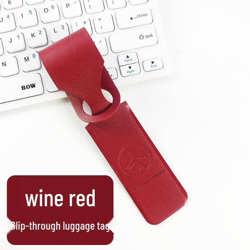 Double-sided Leather Luggage Tag with Cardstock Strap