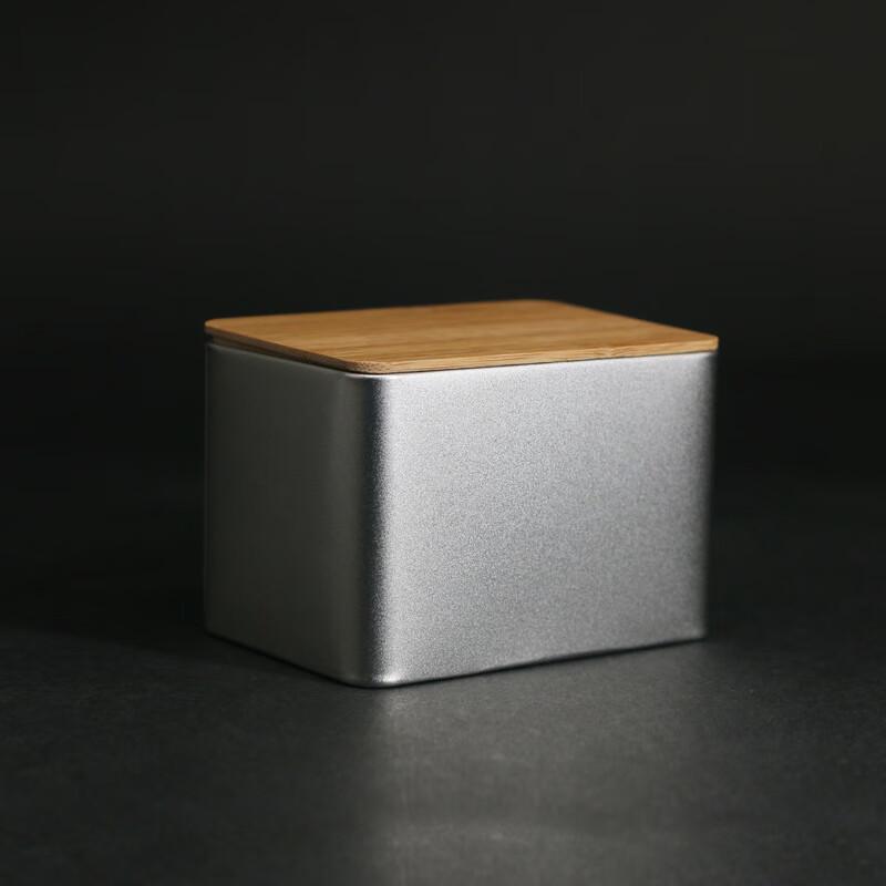 Металлическая банка для чая Zhinianhua Square с бамбуковой крышкой (4-Pack)