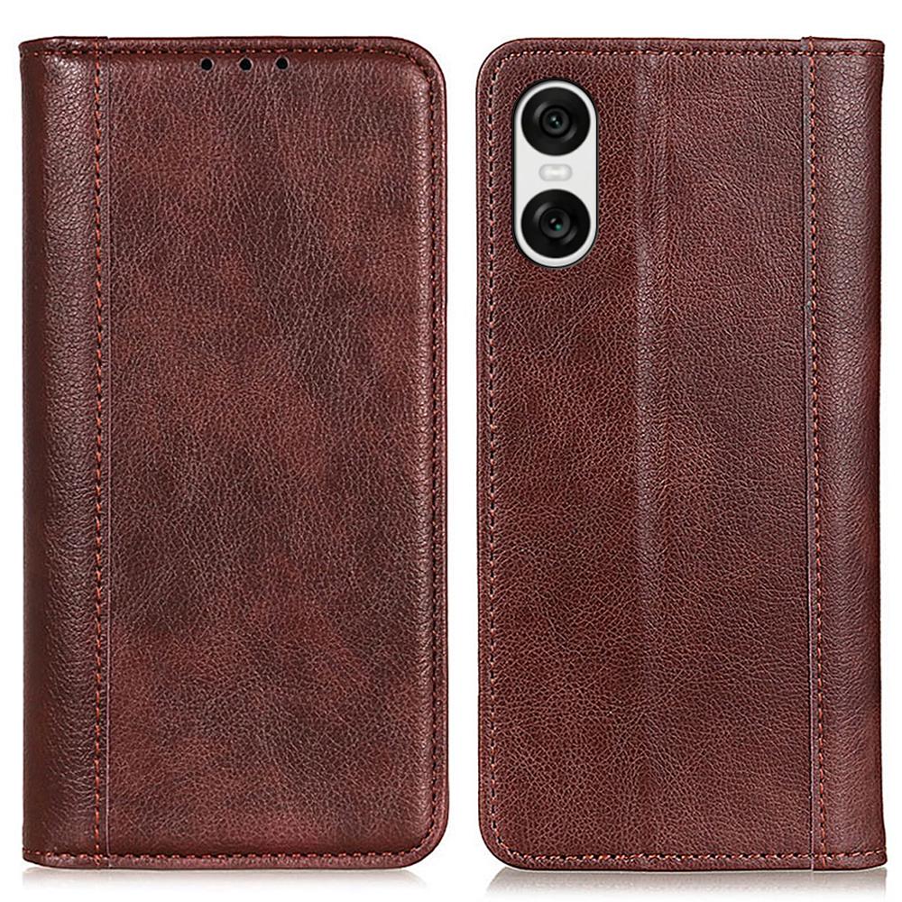For Sony Xperia 10 VI Case Litchi Texture Split Leather Stand Phone Cases Wholesale