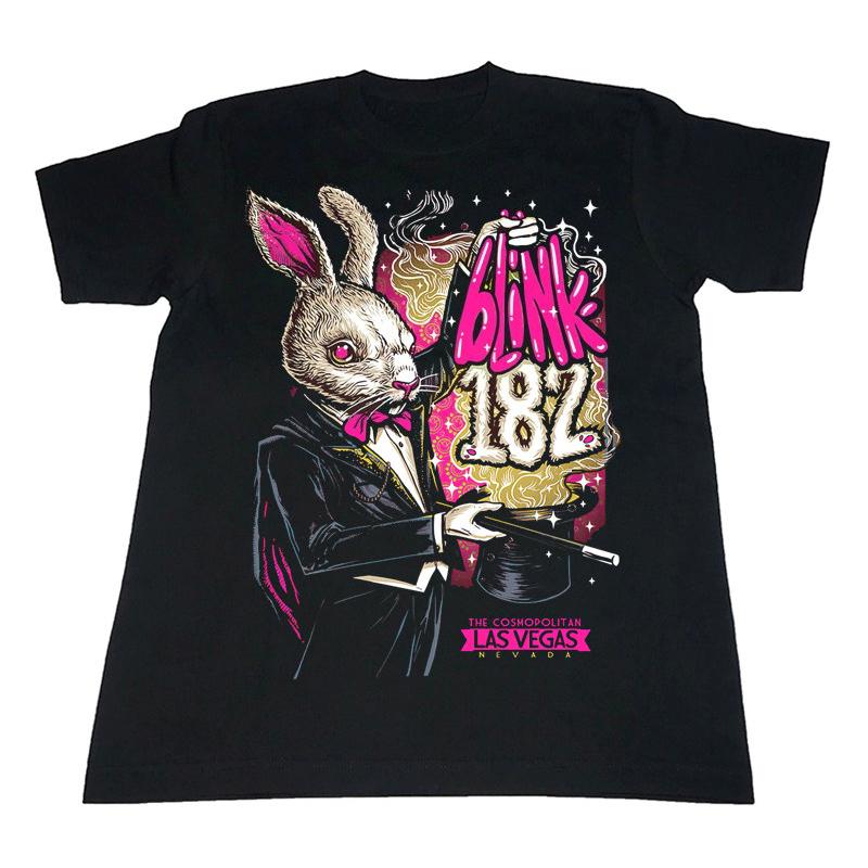 Street Rock Hiphop Skate Punk Blink 182 Band Magician Rabbit Tail Shortsleeved Tshirt M