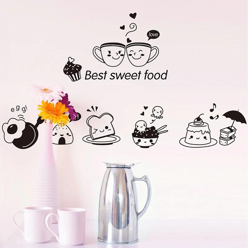Cucina Fai da Te Caffè Dolci Cibo Adesivi Murali Decorazione Decalcomania Arte Murale Forno Sala da Pranzo Carta da Parati Decorazione