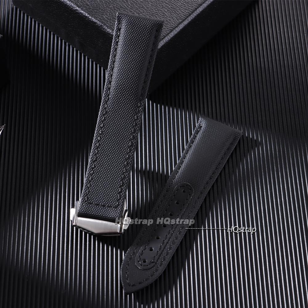For Omega Sailcloth Nylon Watch Band 20mm 22mm Waterproof Sailcloth Strap Black Blue Men Sport Bracelet Folding Buckle Wristband
