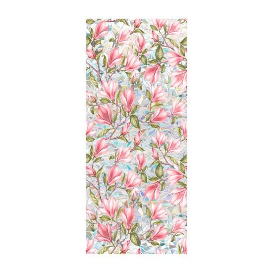 Flower Stained Glass Window Film Lotus Morning Glory Floral Window Cling Removable Decorative Static Sticker UV Blocking Privacy Decals for Living