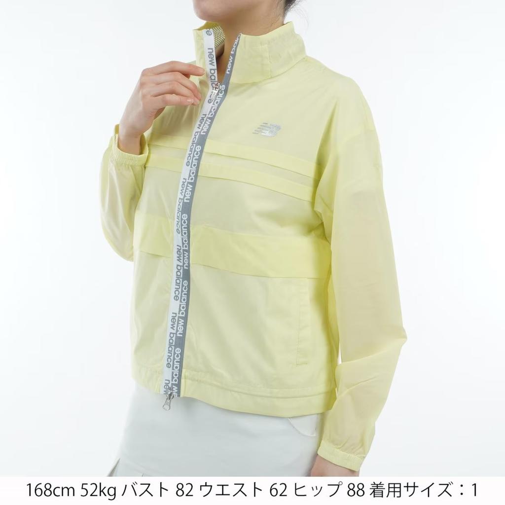 Golf Water Repellent Stand Zip Blouson 0 [New Balance] Women's (Logo Tape/Windproof) / 012-5120501 060_Yellow [S]