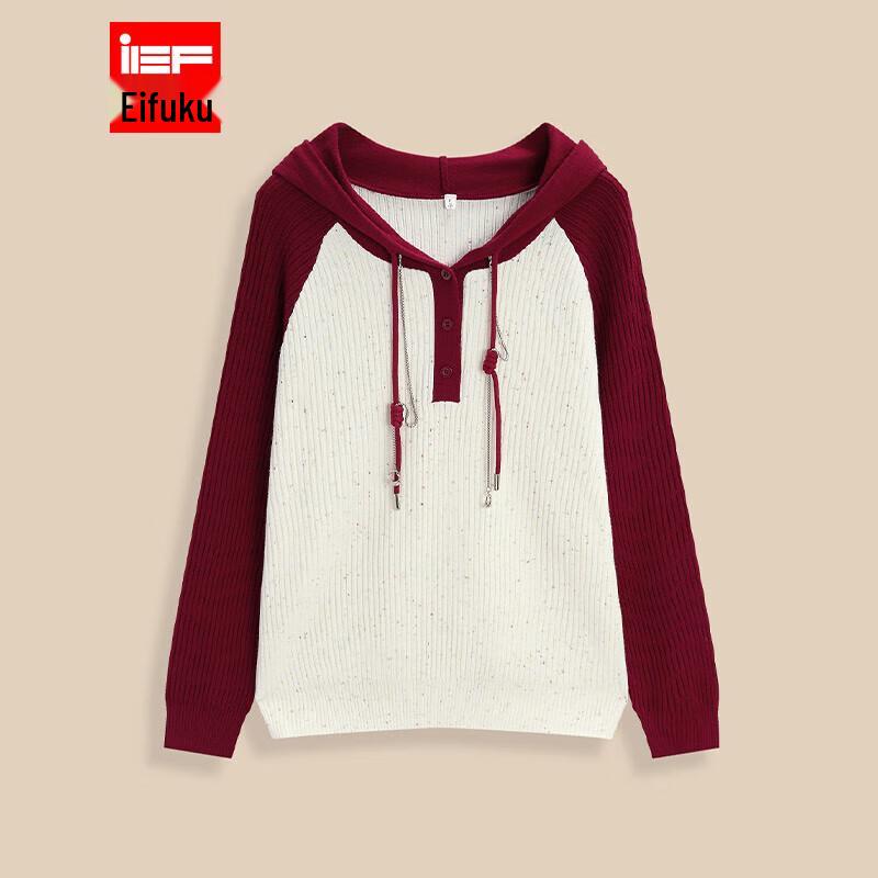 

Women s Korean Style Colorblock Knitted Sweatshirt One Size
