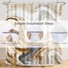 Grey Gold Marble Shower Curtain Abstract Granite Marble Texture Luxury Modern Ink Art Fabric Shower Curtains For Bathroom