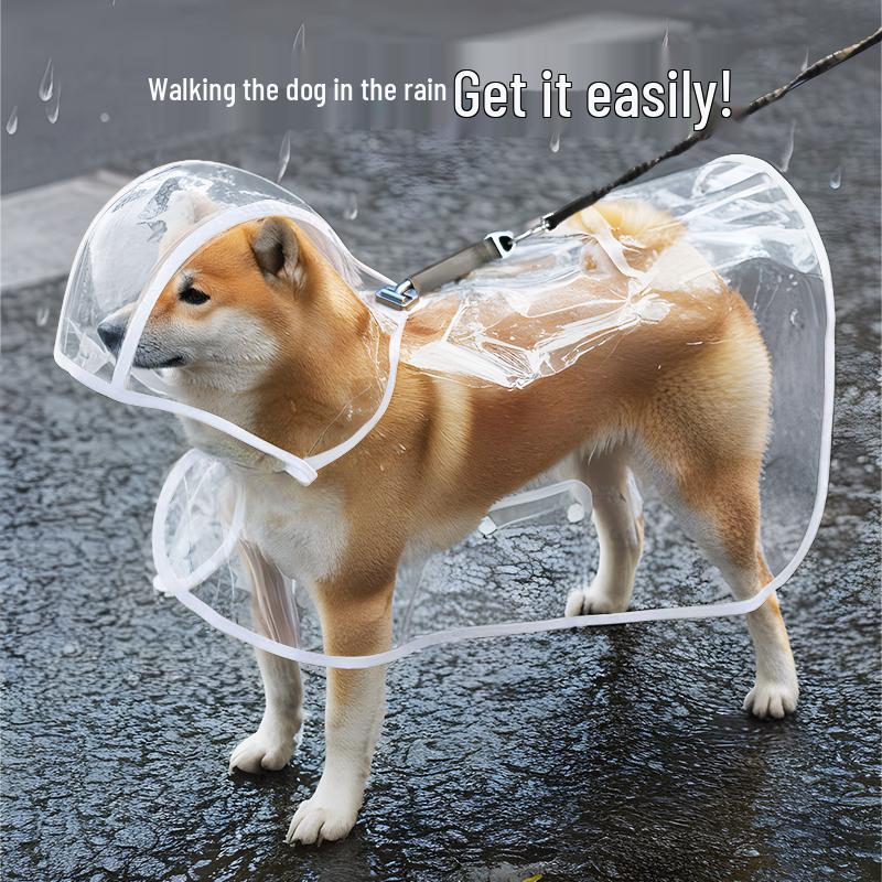 Waterproof Dog Raincoat Cape with Belly Protection for Small To Medium Breeds