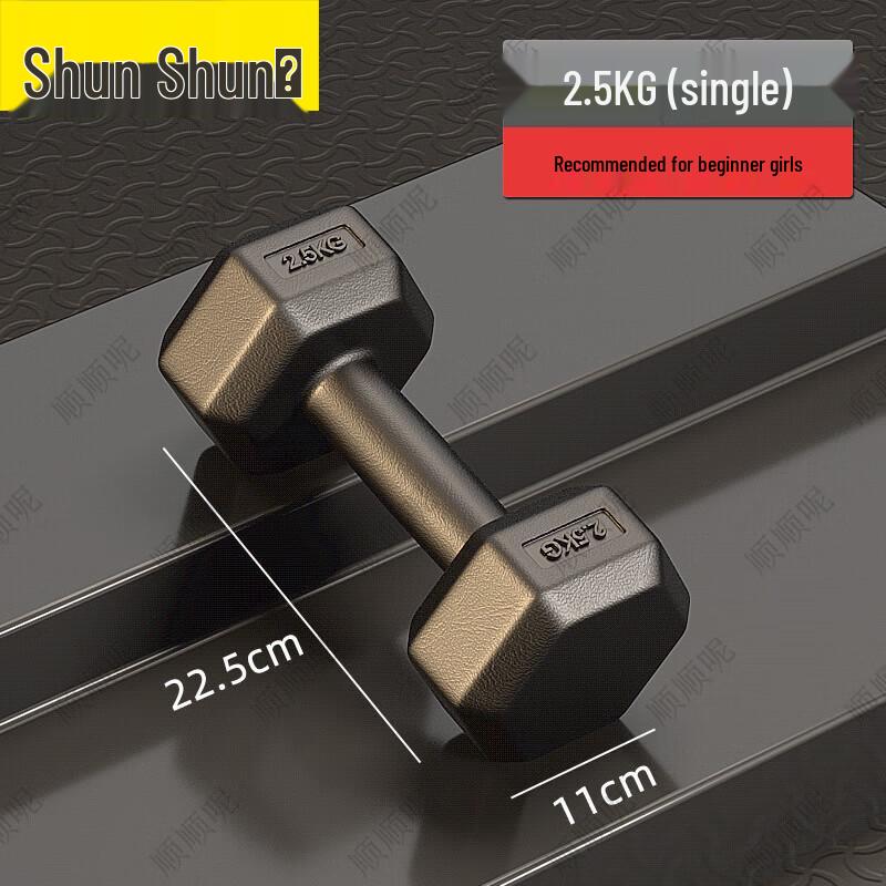 Hexagonal Anti-Roll Rubber Coated Dumbbells