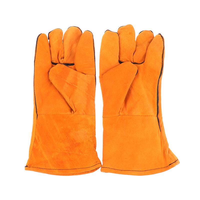 1Pair Heat-Proof Metal Welding Protector Gloves Cowhide Flame-Retardant Welding Work Gloves Mechanic Gloves Tools