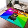 Funny B-Biggie Cheese Cartoon Floor Mat Soft Thickened Absorbent Non-Slip Bedroom Living Room Door Mat Home Decor Flannel Rugs