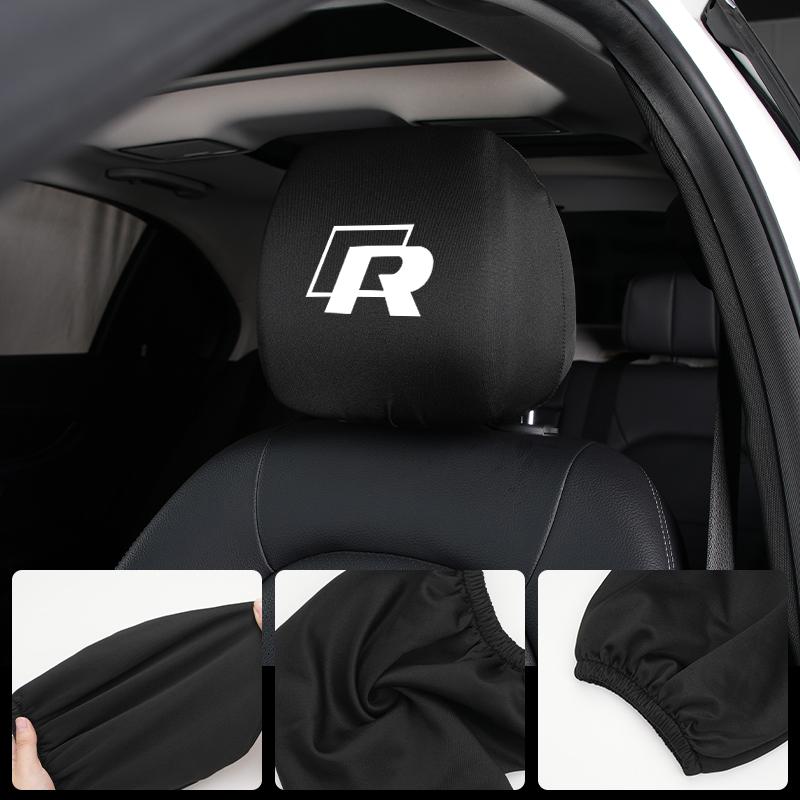 abcd1 Car Seat Headrest Protective Cover Anti-Dirty Pillow Protector For VW Passat Golf Tiguan Polo Scirocco Jetta CC T-ROC Touareg