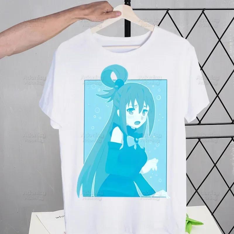 KonoSuba Megumin Kono Subarashii Kazuma Tshirts Men Shirt Harajaku Mens Clothing Summer Streetwear Casual Tee Short Sleeve Tops