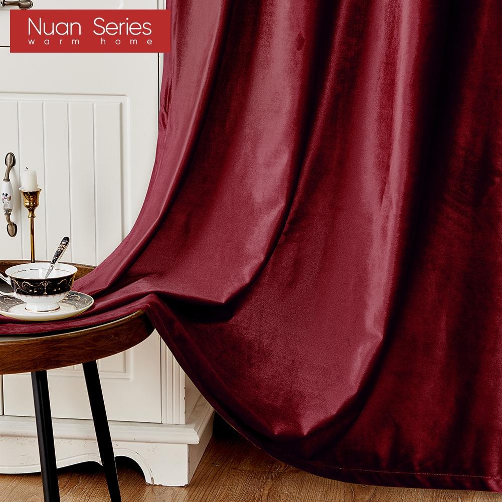 1PC Nuan Series 70-80% Blackout Italian Velvet Solid Color Versatile Curtains for Living Room Bedroom Home Decor