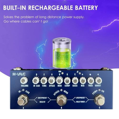 ZEYUAN CUBE BABY Portable Multi-Function Bass Composite Effect Pedal with Music Playback, Phone Recording, and Audio Interface Functions