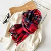 Imitation cashmere scarf new fashion versatile atmosphere tassel plaid scarf women's warm scarf