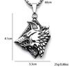 Necklace Wolf Head Retro Punk Men Viking Wolf Fashion Hip Hop Pendant
