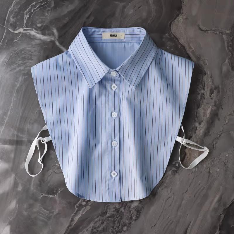 Elegant Autumn Fake Collar Women Fake Half Shirt Woman Stripe False Collar Shirt Detachable Collars Ladies Removable Nep Kraagie