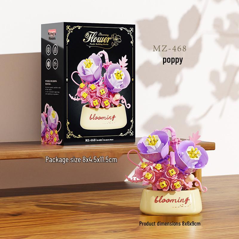 Sunflower and Succulent Building Blocks: Eternal Flower Ornament Toy