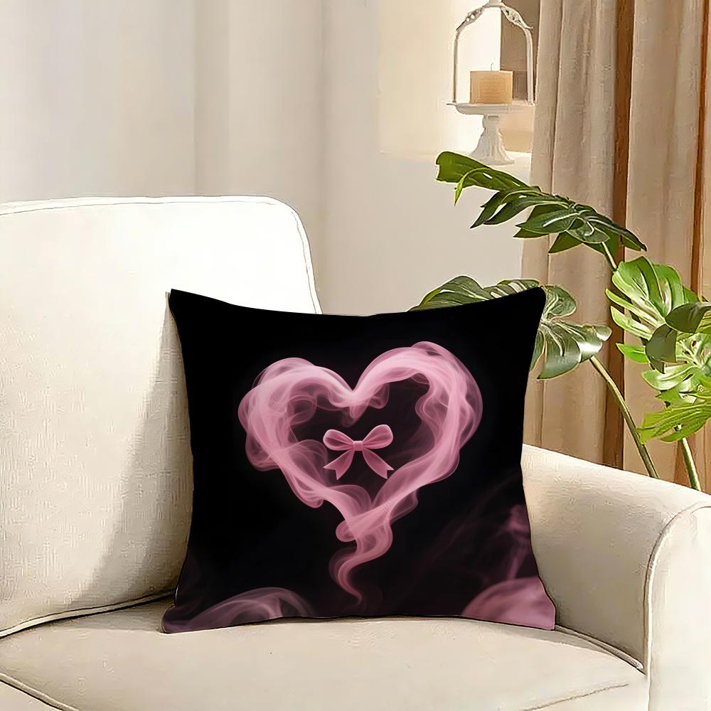 Valentines Day Decoration Cushion Cover Reversible Plush Pillow Cover Soft Fluffy Home Decor for Sofa Bedroom