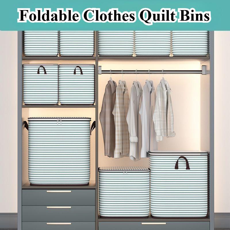 Pouch Storage Bag Organizer Used To Store Daily Necessities With Lids Zipper Foldable High-Capacity Clothes Quilt Bins Container