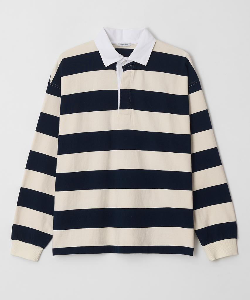 Jeonggamseutyudio Stripe Rugby T-Shirts_3 Color