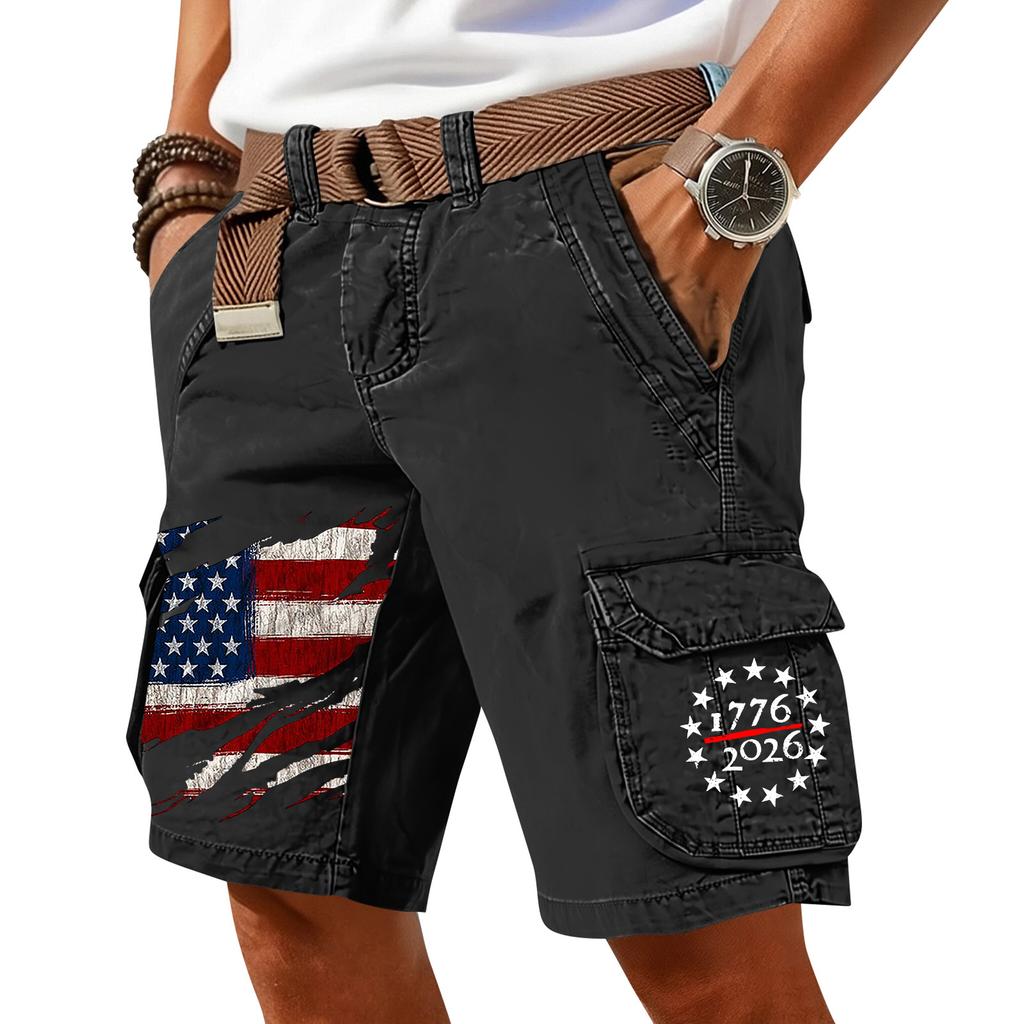 Pantaloncini Cargo Casual Stampati da Uomo per l'Estate con Tasche Multiple