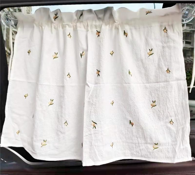 Niedlicher Baby Auto Vorhang Baumwolle Sonnenschutz Stoff Stickerei Sonnenschutz Kinder Sonnenschutz Fenster Vorhang UV-Schutz für Kinder