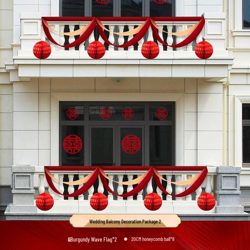 Outdoor Balcony Wedding Flower Decoration for Railings