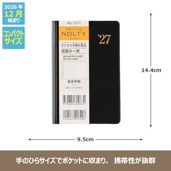 Nolty Planner 2027 Weekly 1 Black 1211 (Starts December 2026)