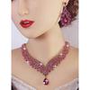 Fashion Crystal Necklace Earrings Jewelry Suit Alloy Rhinestone-Encrusted Jewelry Ornament Accessories Ball Performance Super Flash