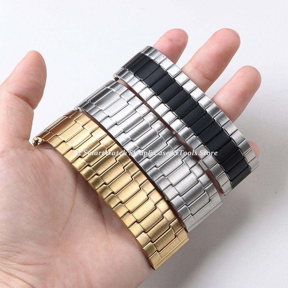 Elastic Stainless Steel Watch Straps 22mm for Seiko for Huawei for Omega Stretch Elastic Metal Watch Band for Men Women Bracelet