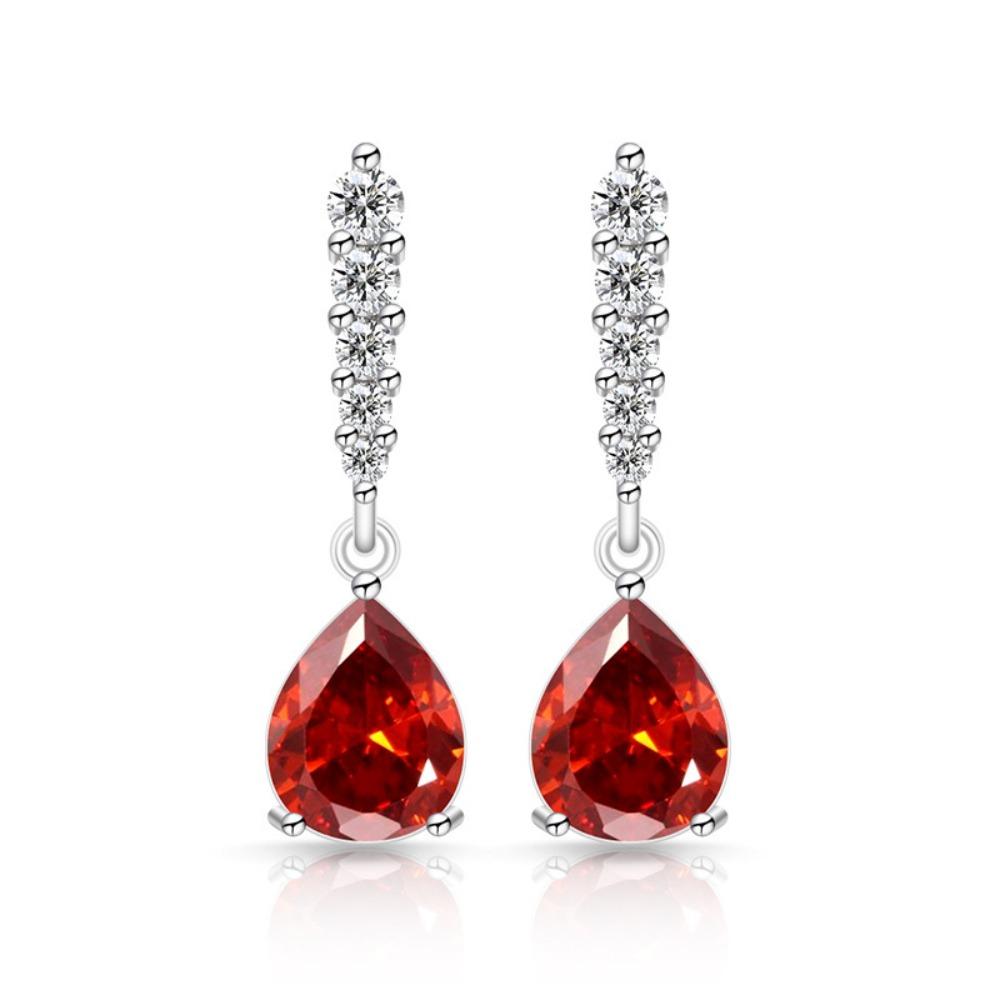 Copper Zircon Earrings Luxury Finish Fashion Jewelry Earrings Water Drop Earrings For Women Girls