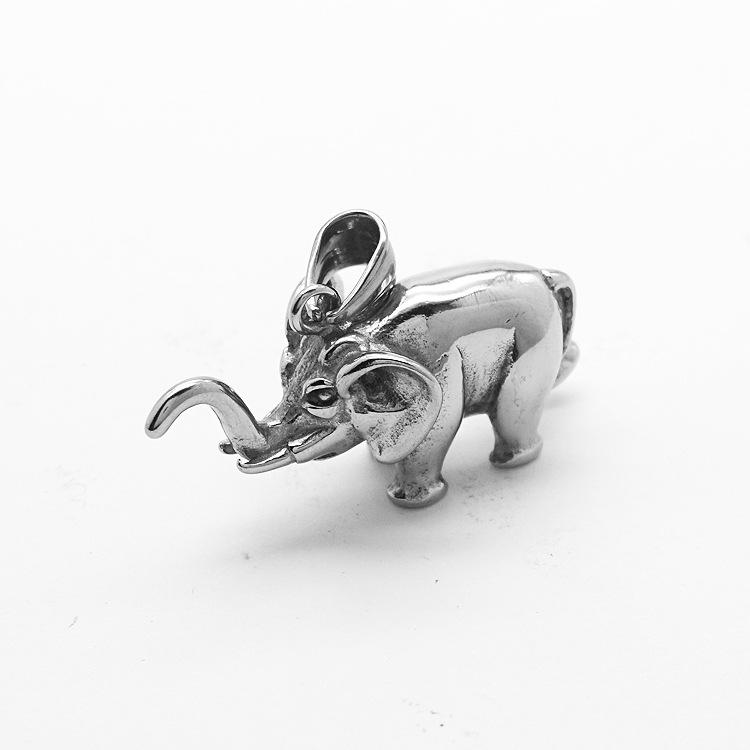 

3D Подвеска в виде слона Хип-хоп ожерелье - Титановая сталь, Унисекс