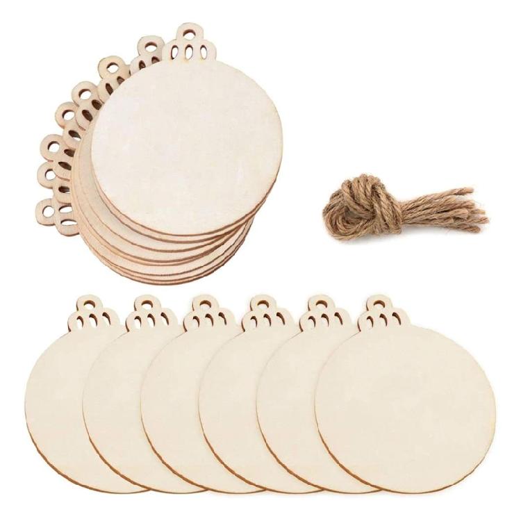 Unfinished Christmas Wood Slices with Rope Kit Festival Party Front Door Wall