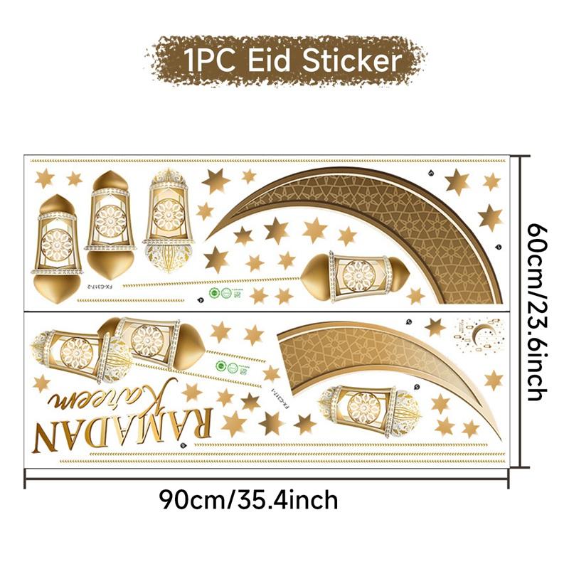 Eid Mubarak Wall Stickers Kareem Ramadan Decoration 2026 For Home Islamic Muslim Party Decor Mubarak Ramadan Window Sticker Gift